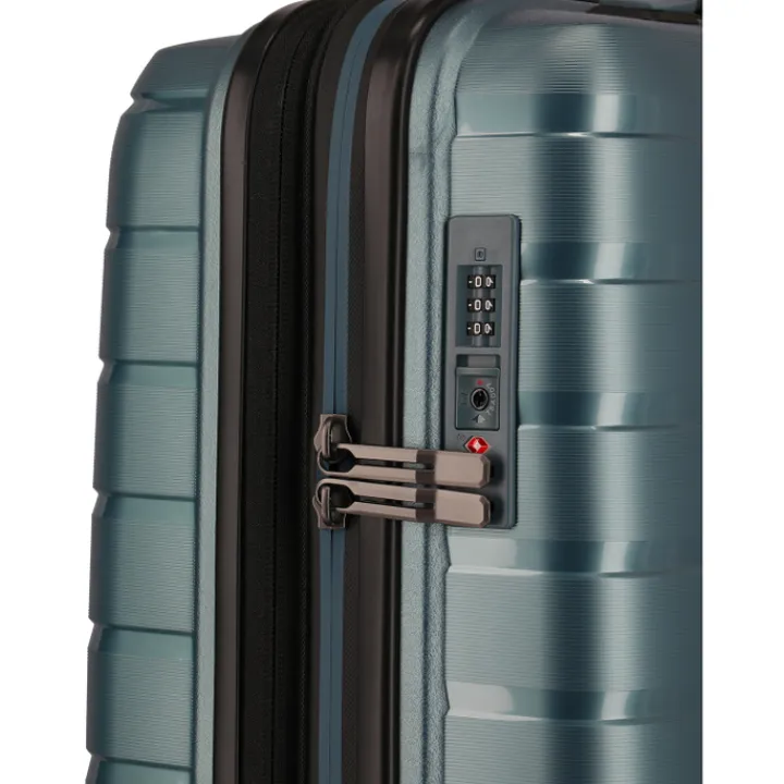 Handbagage Trolleys|Reistrolleys>Travelite Air Base 4 Wheel Cabin Trolley Expandable iceblue metallic