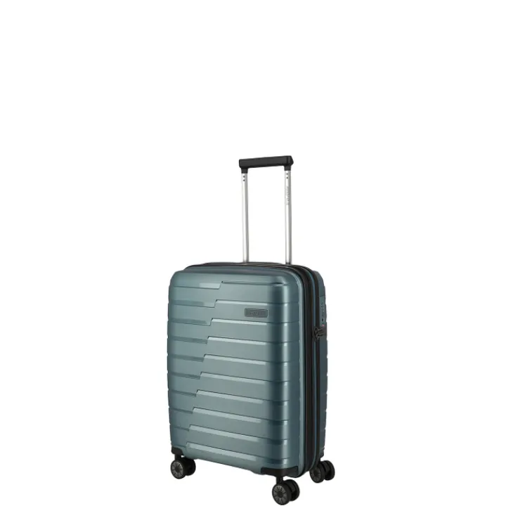 Handbagage Trolleys|Reistrolleys>Travelite Air Base 4 Wheel Cabin Trolley Expandable iceblue metallic
