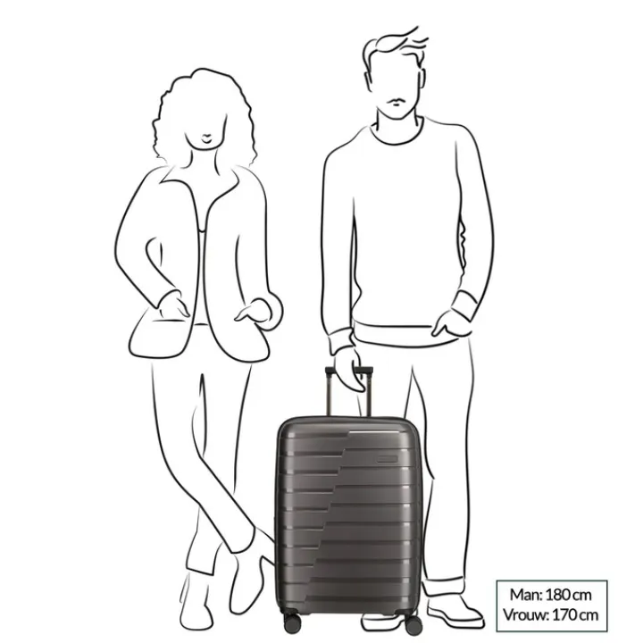 Reistrolleys|Reiskoffers>Travelite Air Base 4 Wiel Trolley M Expandable anthracite