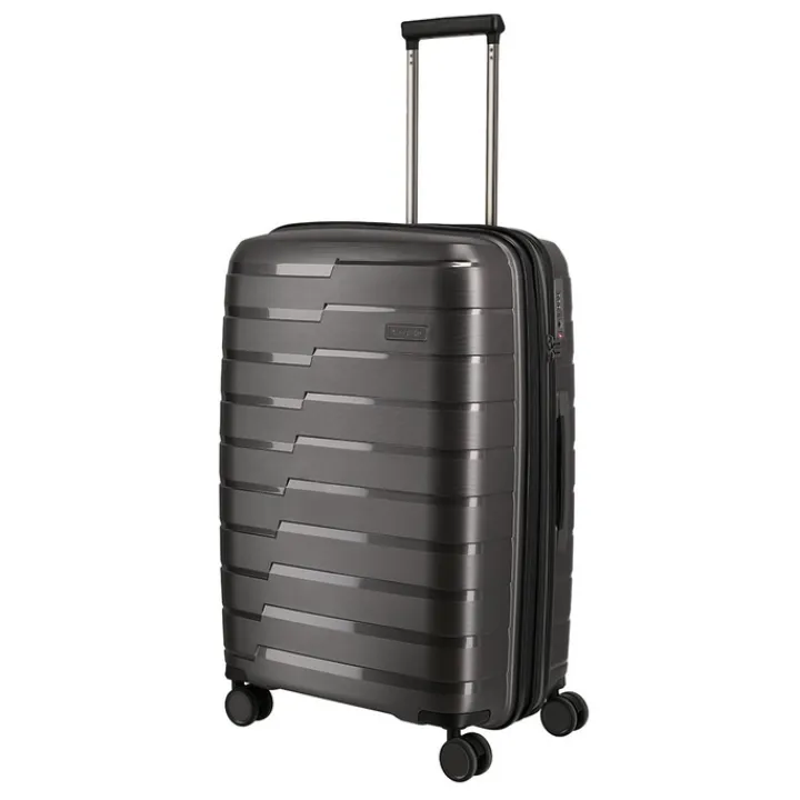 Reistrolleys|Reiskoffers>Travelite Air Base 4 Wiel Trolley M Expandable anthracite