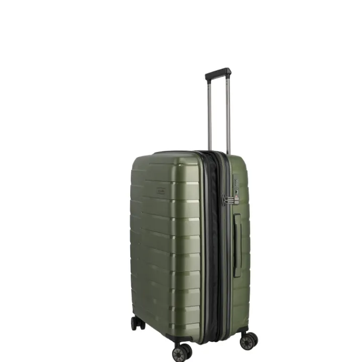 Reistrolleys|Reiskoffers>Travelite Air Base 4 Wiel Trolley M Expandable olive