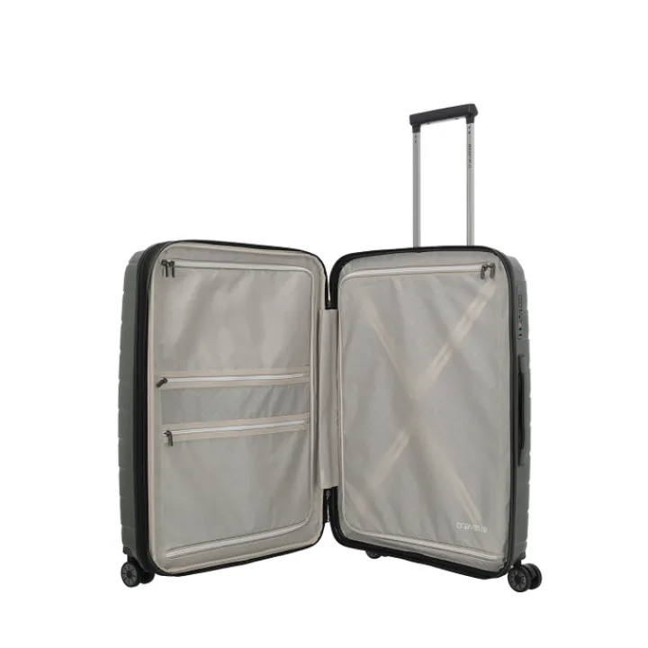 Reistrolleys|Reiskoffers>Travelite Air Base 4 Wiel Trolley M Expandable olive