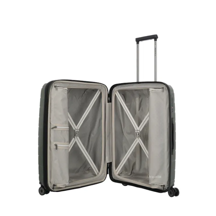 Reistrolleys|Reiskoffers>Travelite Air Base 4 Wiel Trolley M Expandable olive