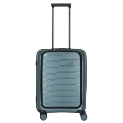 Transavia Trolleys|Handbagage Trolleys>Travelite Air Base 4 Wiel Trolley S Front-Pocket ice blue