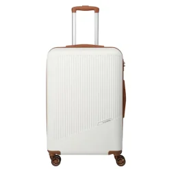 Reistrolleys|Reiskoffers>Travelite Bali 4 Wiel Trolley M white/cognac