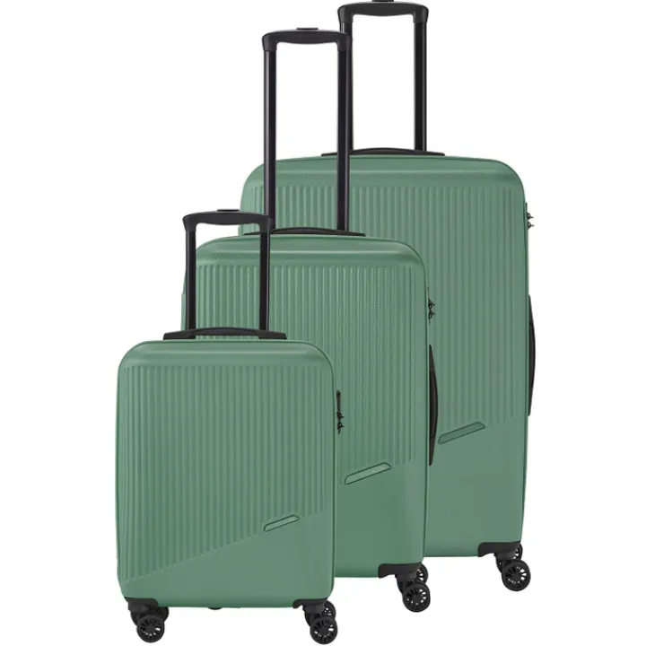 Reistrolleys|Reiskoffers>Travelite Bali 4 Wiel Trolley M green