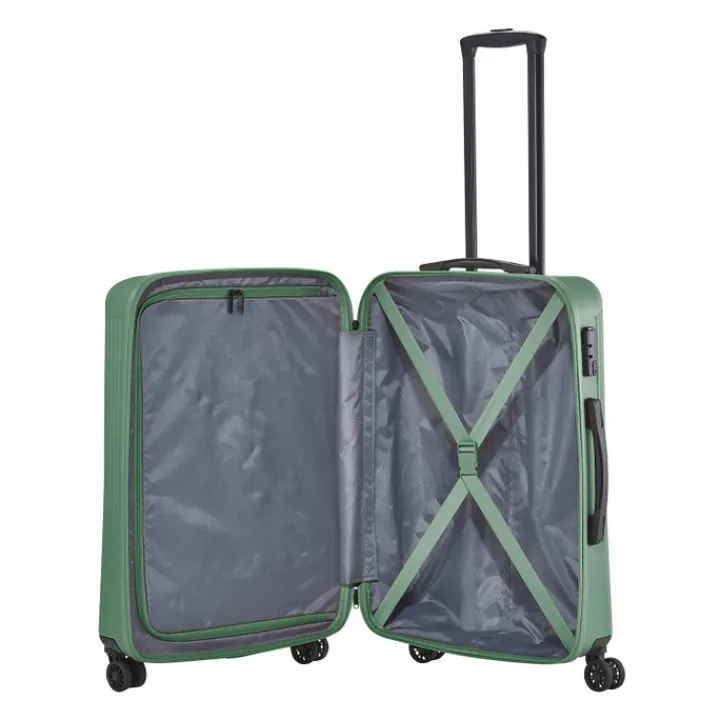 Reistrolleys|Reiskoffers>Travelite Bali 4 Wiel Trolley M green