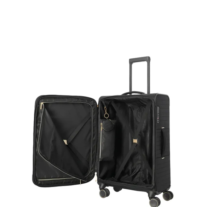 Reistrolleys|Reiskoffers>Travelite Barbara Stepp 4 Wheel Trolley M black
