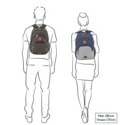 Heren Rugzakken|Dames Rugzakken>Travelite Basics Backpack Melange navy/grey