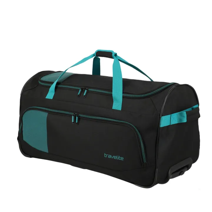 Heren Reistassen|Dames Reistassen>Travelite Basics Fresh Wheeled Duffle black/petrol