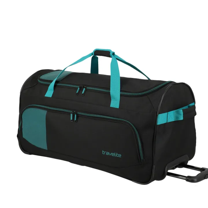 Heren Reistassen|Dames Reistassen>Travelite Basics Fresh Wheeled Duffle black/petrol