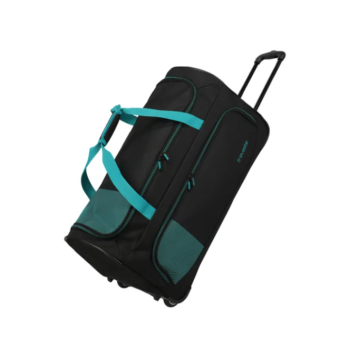 Heren Reistassen|Dames Reistassen>Travelite Basics Fresh Wheeled Duffle black/petrol
