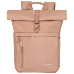 Daypack|15.6 Inch Laptoptassen>Travelite Basics Rollup Backpack rosé