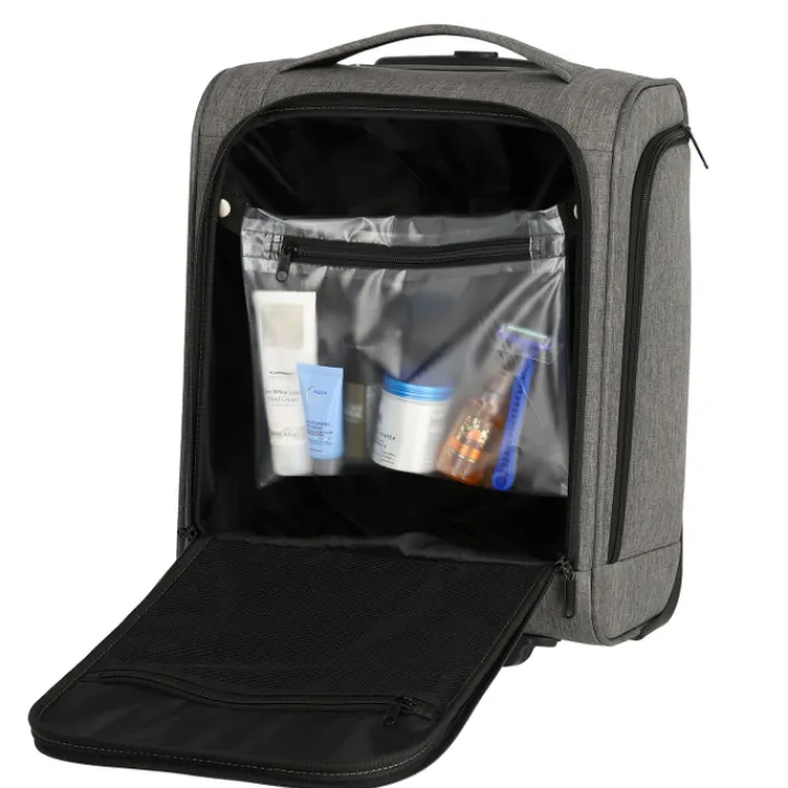 Handbagage Trolleys|Reistrolleys>Travelite Cabin 2 Wiel Underseater 43cm grey melange