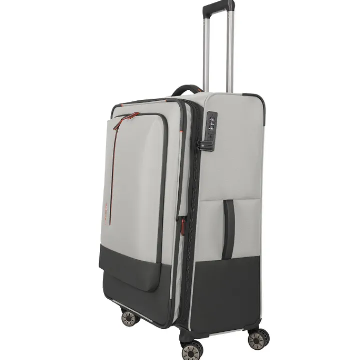 Reistrolleys|Reiskoffers>Travelite Crosslite 5.0 4w Trolley L white sand
