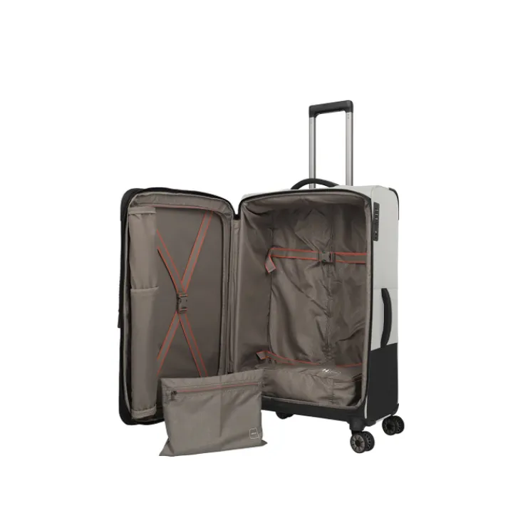 Reistrolleys|Reiskoffers>Travelite Crosslite 5.0 4w Trolley L white sand
