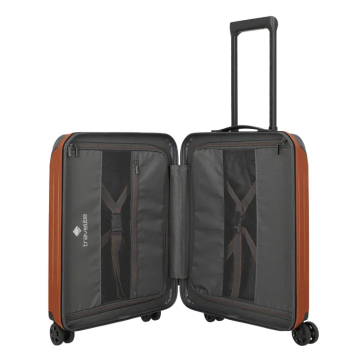 Transavia Trolleys|Ryanair Trolleys>Travelite Dynamiic 4 Wheel Cabin Trolley amber