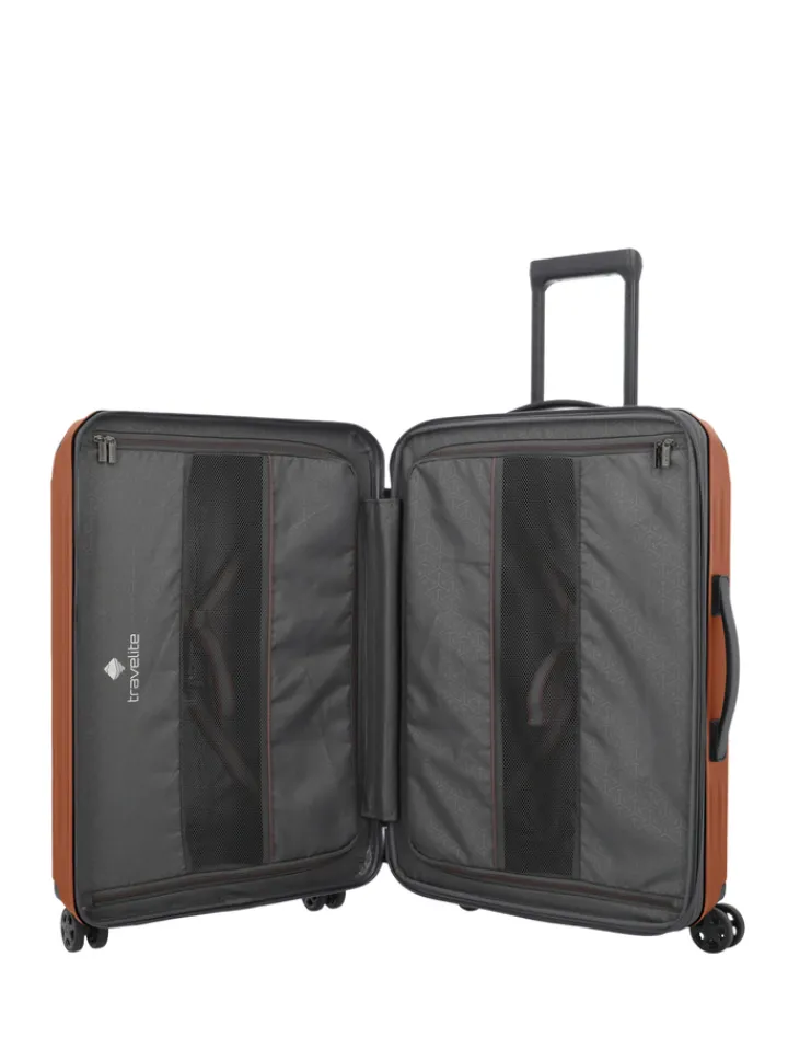 Reistrolleys|Reiskoffers>Travelite Dynamiic 4 Wheel Trolley M amber