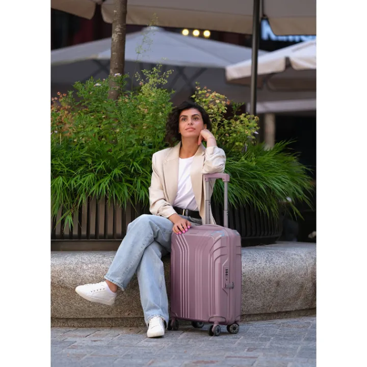 Reistrolleys|Reiskoffers>Travelite Elvaa 4 Wiel Trolley M Expandable rosé