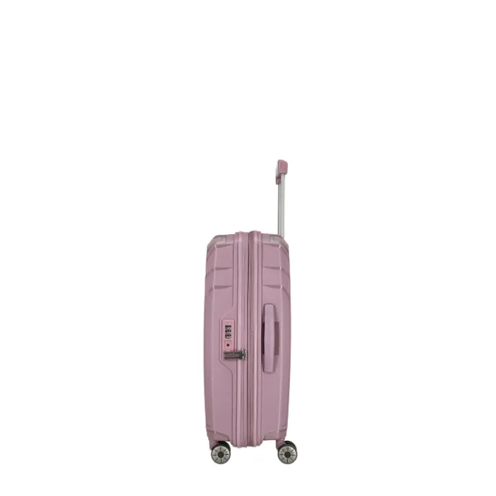 Reistrolleys|Reiskoffers>Travelite Elvaa 4 Wiel Trolley M Expandable rosé
