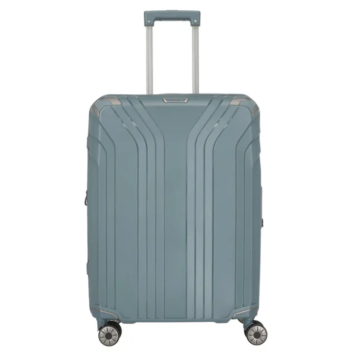 Reistrolleys|Reiskoffers>Travelite Elvaa 4 Wiel Trolley M Expandable bluegrey