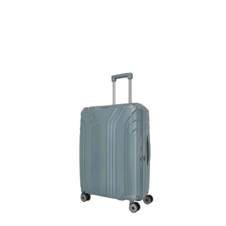Reistrolleys|Reiskoffers>Travelite Elvaa 4 Wiel Trolley M Expandable bluegrey