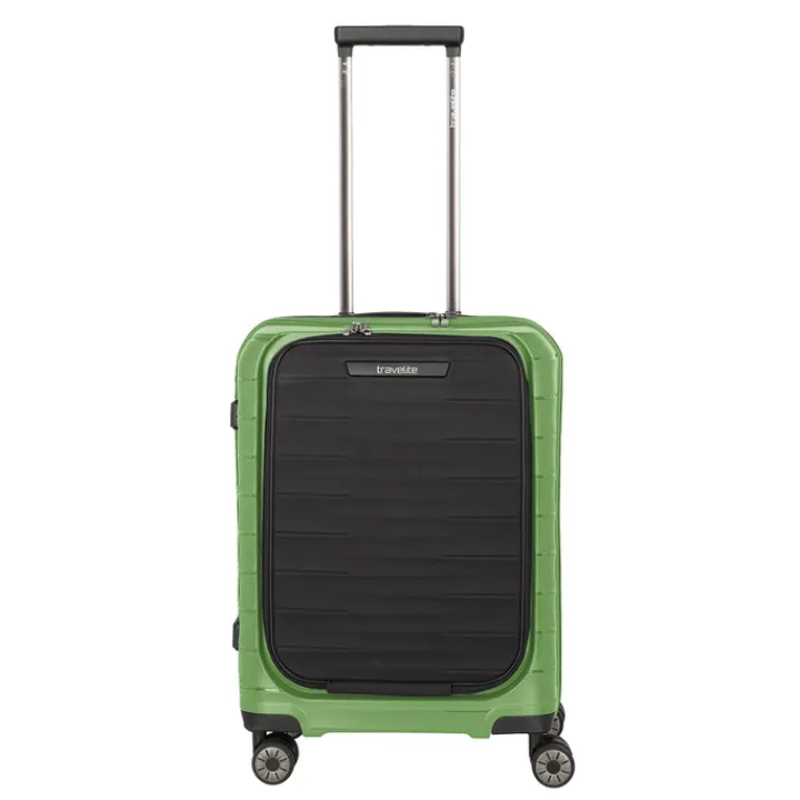 Transavia Trolleys|Handbagage Trolleys>Travelite Mooby 4w Trolley S Frontpocket green