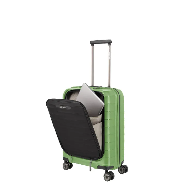 Transavia Trolleys|Handbagage Trolleys>Travelite Mooby 4w Trolley S Frontpocket green
