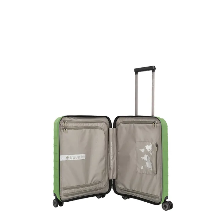 Transavia Trolleys|Handbagage Trolleys>Travelite Mooby 4w Trolley S Frontpocket green