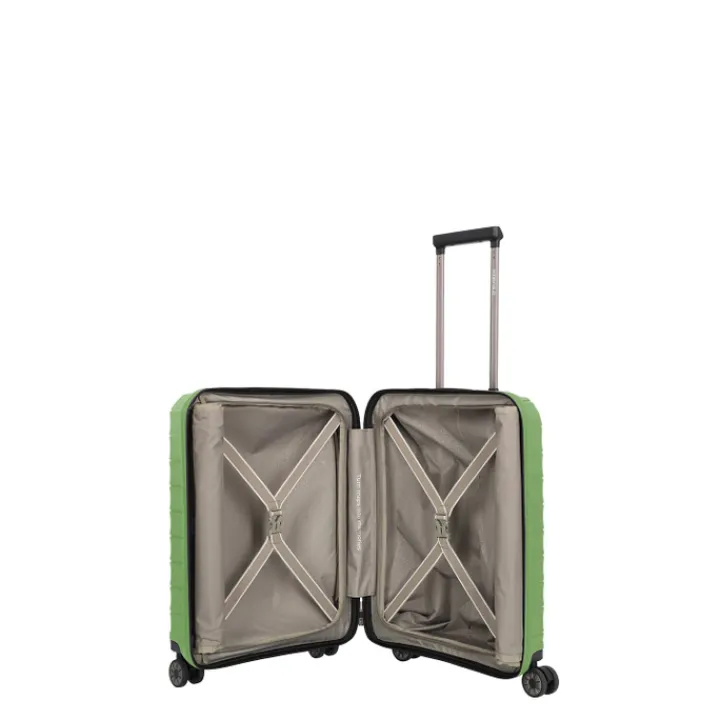 Transavia Trolleys|Handbagage Trolleys>Travelite Mooby 4w Trolley S Frontpocket green