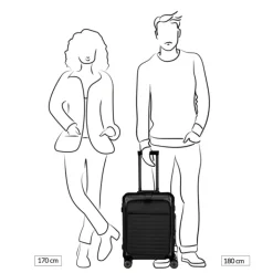 Transavia Trolleys|Handbagage Trolleys>Travelite Next 2.0 Aluminium 4 Wiel Trolley S with Frontpocket black matt
