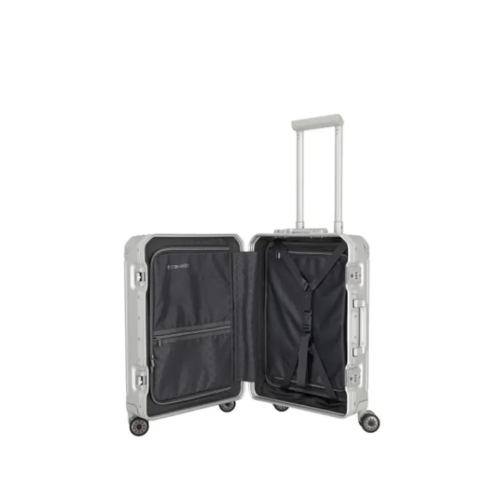 Handbagage Trolleys|Reiskoffers>Travelite Next 2.0 Aluminium 4w Trolley S silver