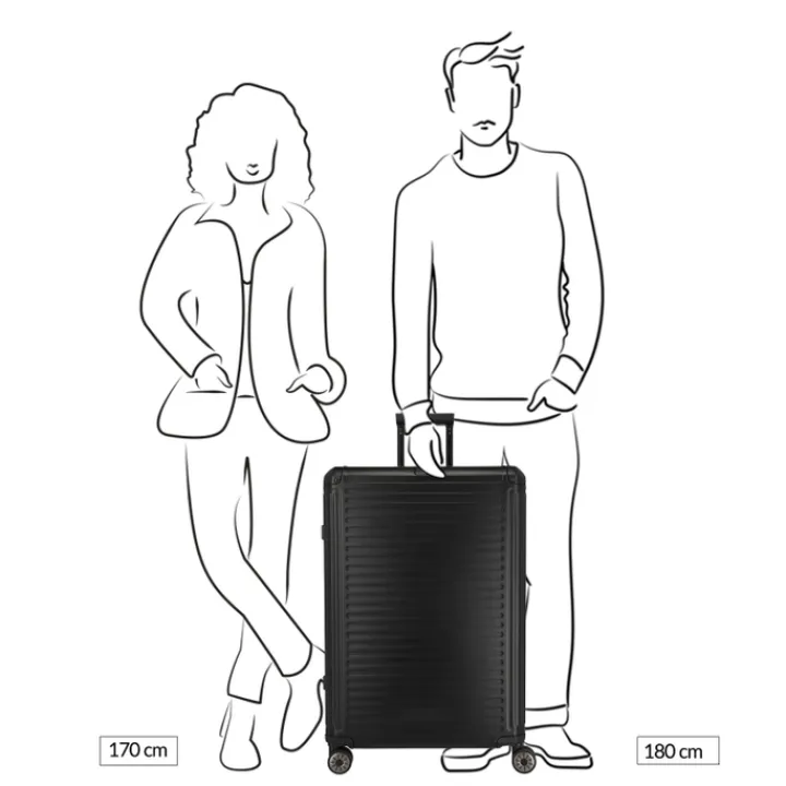 Reistrolleys|Reiskoffers>Travelite Next 2.0 Aluminium 4w Trolley L black matt