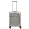 Transavia Trolleys|Handbagage Trolleys>Travelite Next 2.0 Aluminium 4 Wiel Trolley S with Frontpocket silver