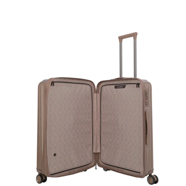 Reistrolleys|Reiskoffers>Travelite Paros 4W Trolley M cappuccino