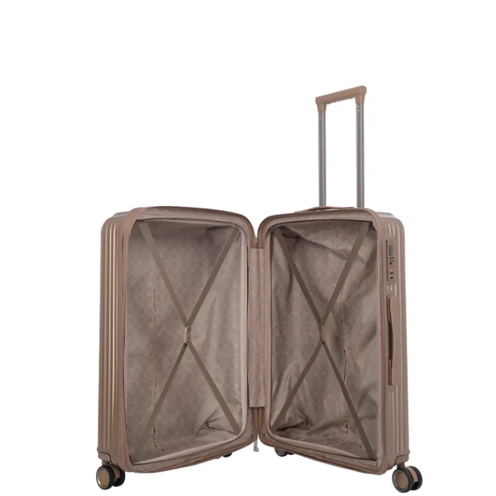 Reistrolleys|Reiskoffers>Travelite Paros 4W Trolley M cappuccino