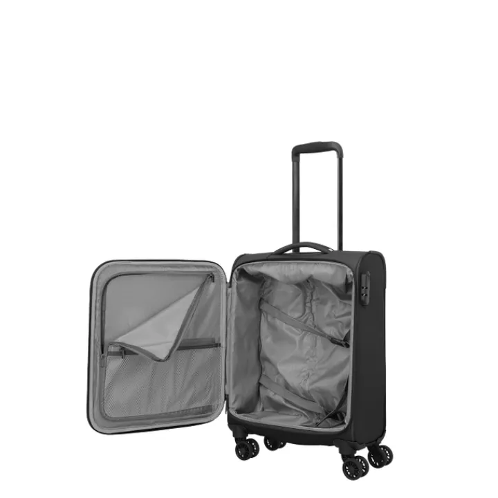 Transavia Trolleys|Ryanair Trolleys>Travelite Umbria 4 Wheel Cabin Trolley black