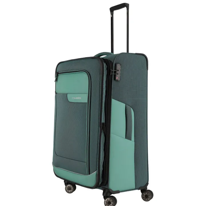 Reistrolleys|Reiskoffers>Travelite Viia 4 Wheel Trolley L Expandable green