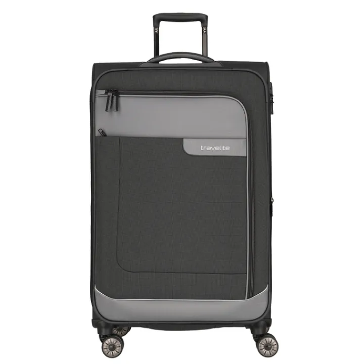 Reistrolleys|Reiskoffers>Travelite Viia 4 Wheel Trolley L Expandable anthracite
