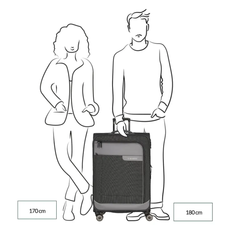 Reistrolleys|Reiskoffers>Travelite Viia 4 Wheel Trolley L Expandable anthracite