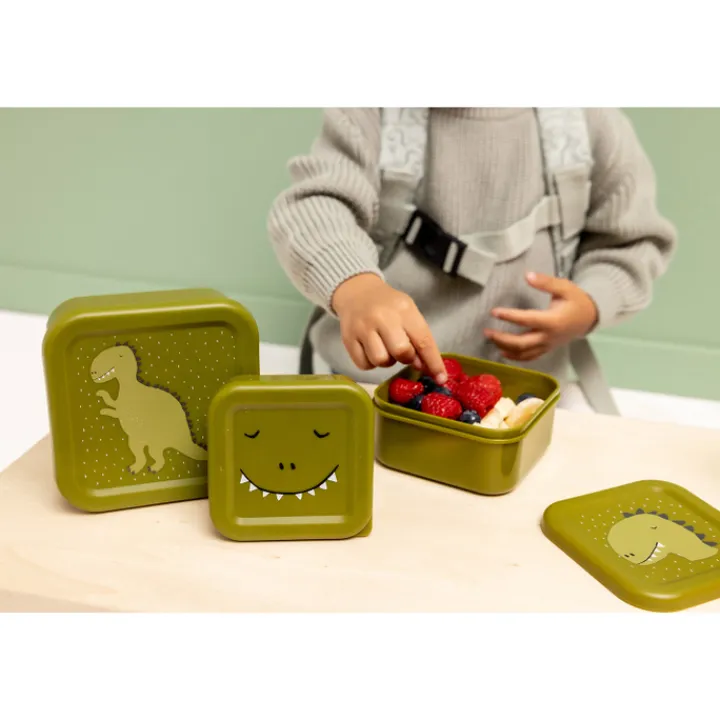 Lunchboxen>Trixie Mr. Dino Snackbox 3pc green