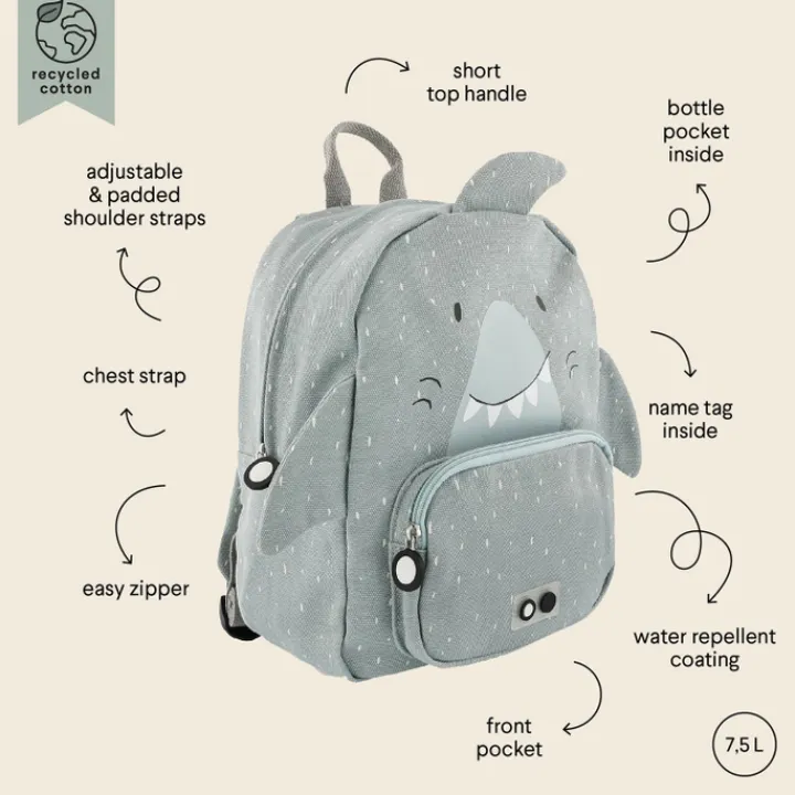 Kleine Rugzakken|Mini Rugzakken>Trixie Mr. Shark Backpack blue