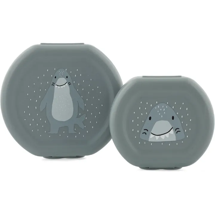 Lunchboxen>Trixie Mr. Shark Lunchbox 2pc light grey