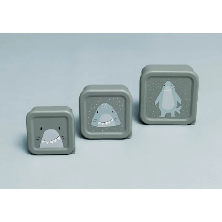 Lunchboxen>Trixie Mr. Shark Snackbox 3pc light grey