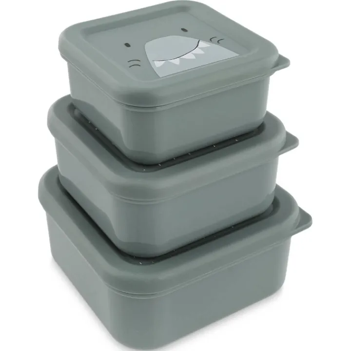 Lunchboxen>Trixie Mr. Shark Snackbox 3pc light grey