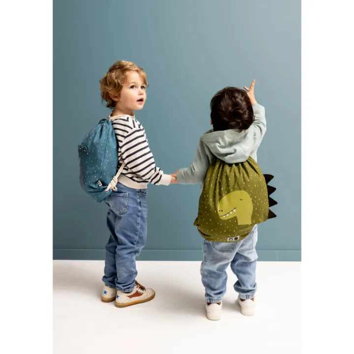 Mini Rugzakken|Kleine Rugzakken>Trixie Mr. Triceratops Drawstring Bag dark blue