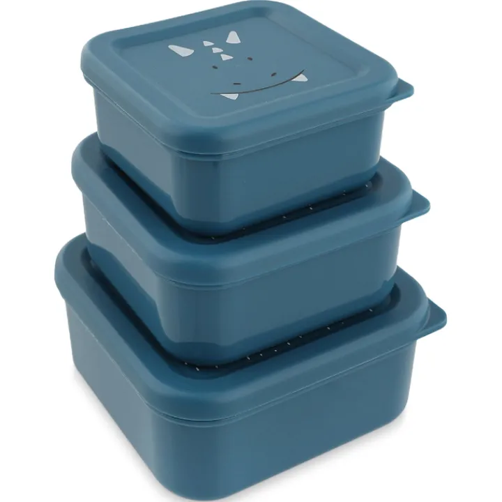 Lunchboxen>Trixie Mr. Triceratops Snackbox 3pc dark blue