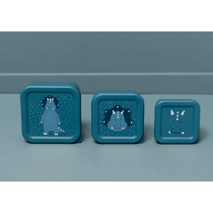 Lunchboxen>Trixie Mr. Triceratops Snackbox 3pc dark blue
