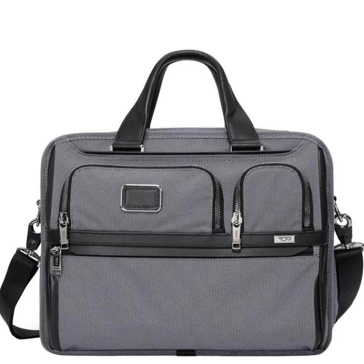 Herentassen|15 Inch Laptoptassen>Tumi Alpha EXP Org Laptop Brief meteor grey