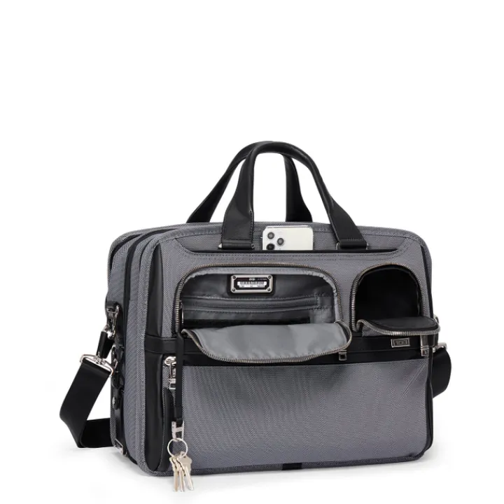 Herentassen|15 Inch Laptoptassen>Tumi Alpha EXP Org Laptop Brief meteor grey